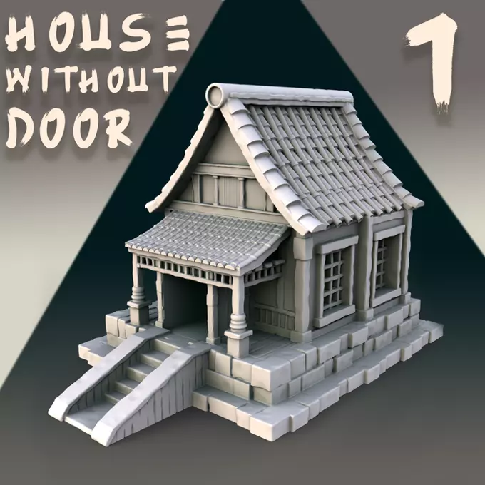Japanese house  3D print model_0