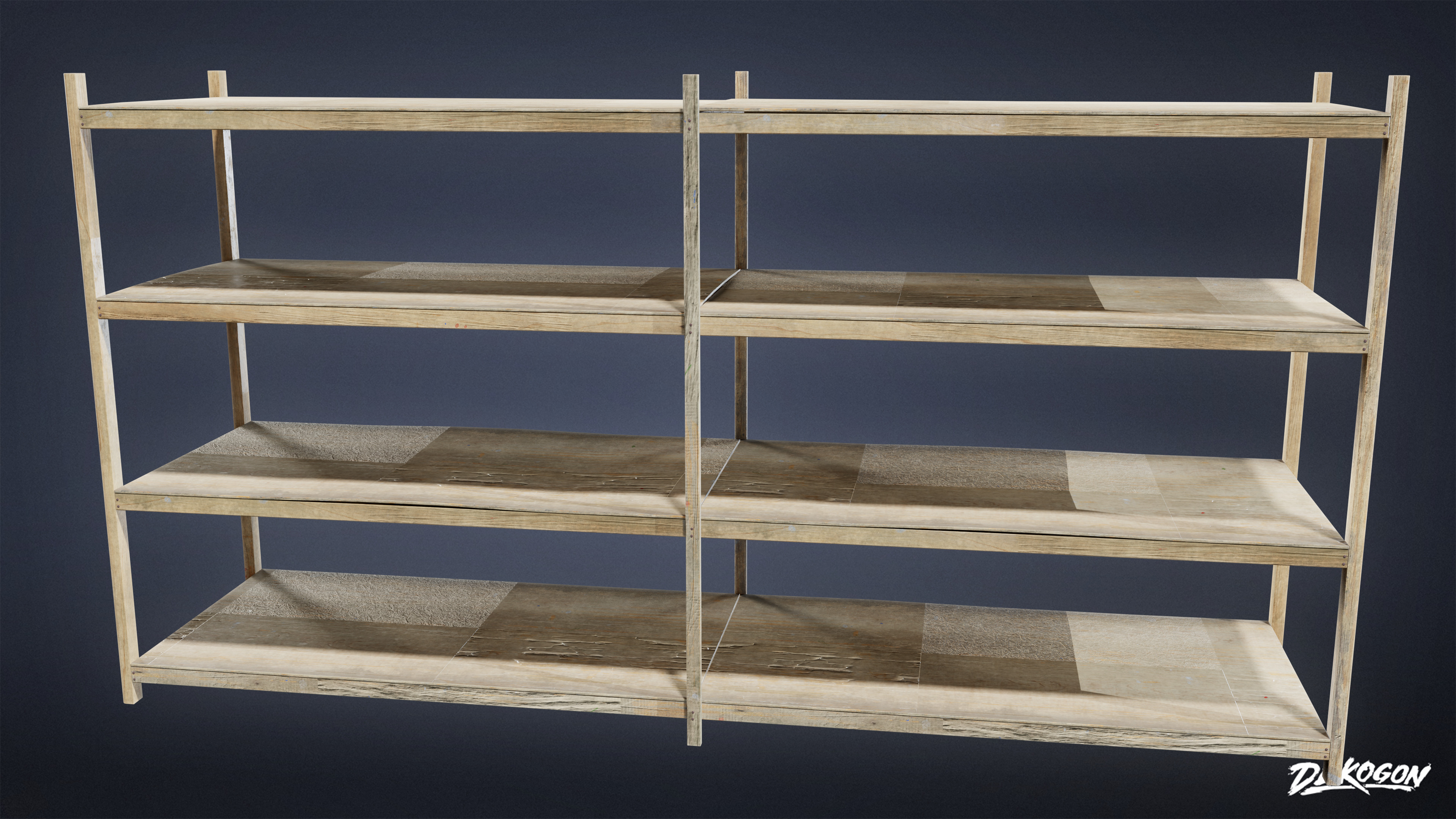SUBURBS - Shelves Garage 01 - LOW POLY Low-poly 3D model_3