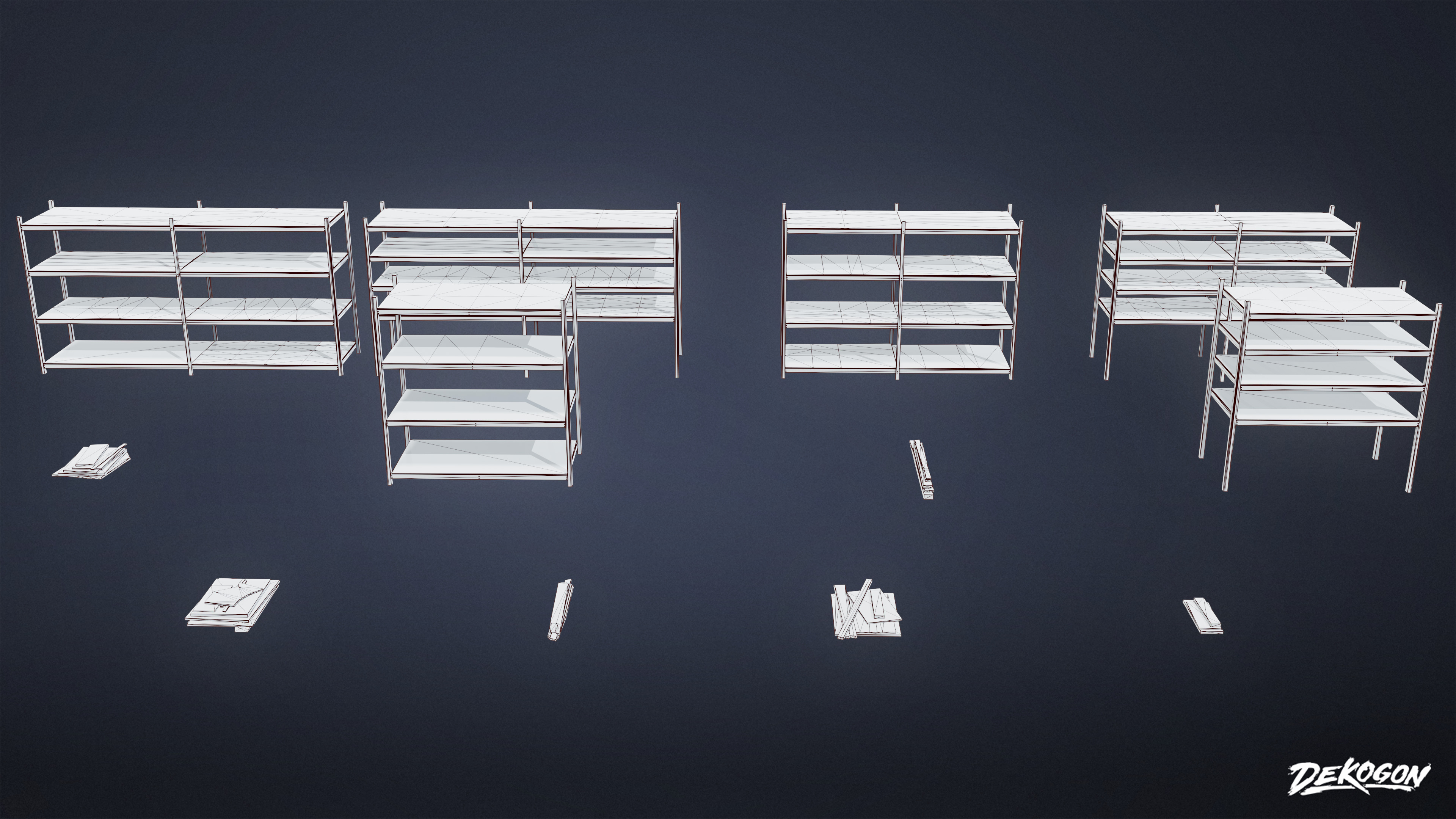 SUBURBS - Shelves Garage 01 - LOW POLY Low-poly 3D model_9
