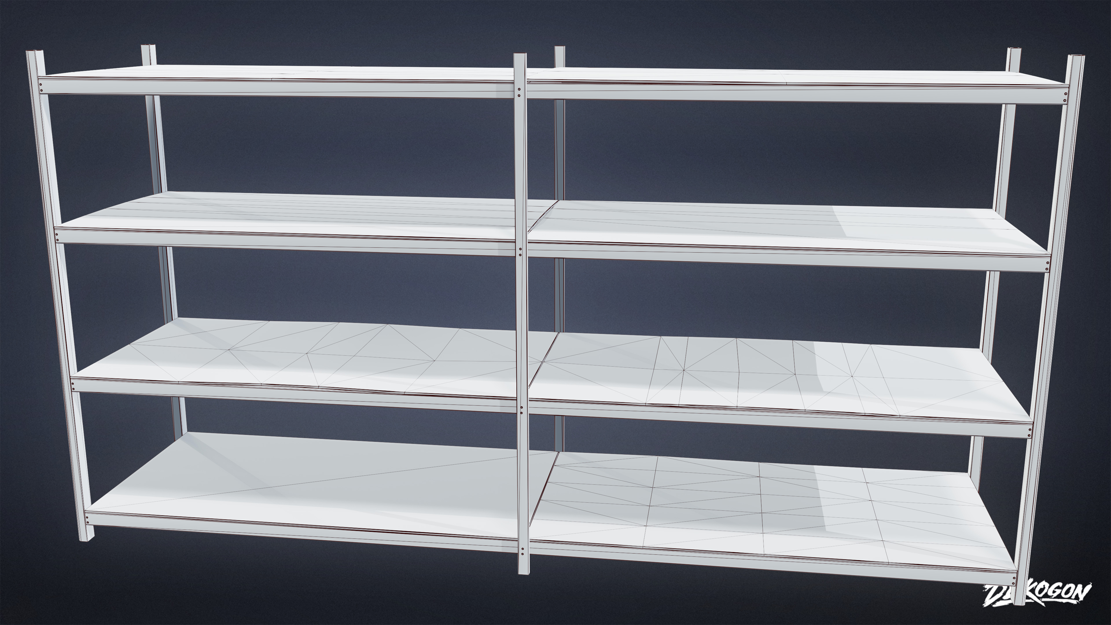 SUBURBS - Shelves Garage 01 - LOW POLY Low-poly 3D model_8