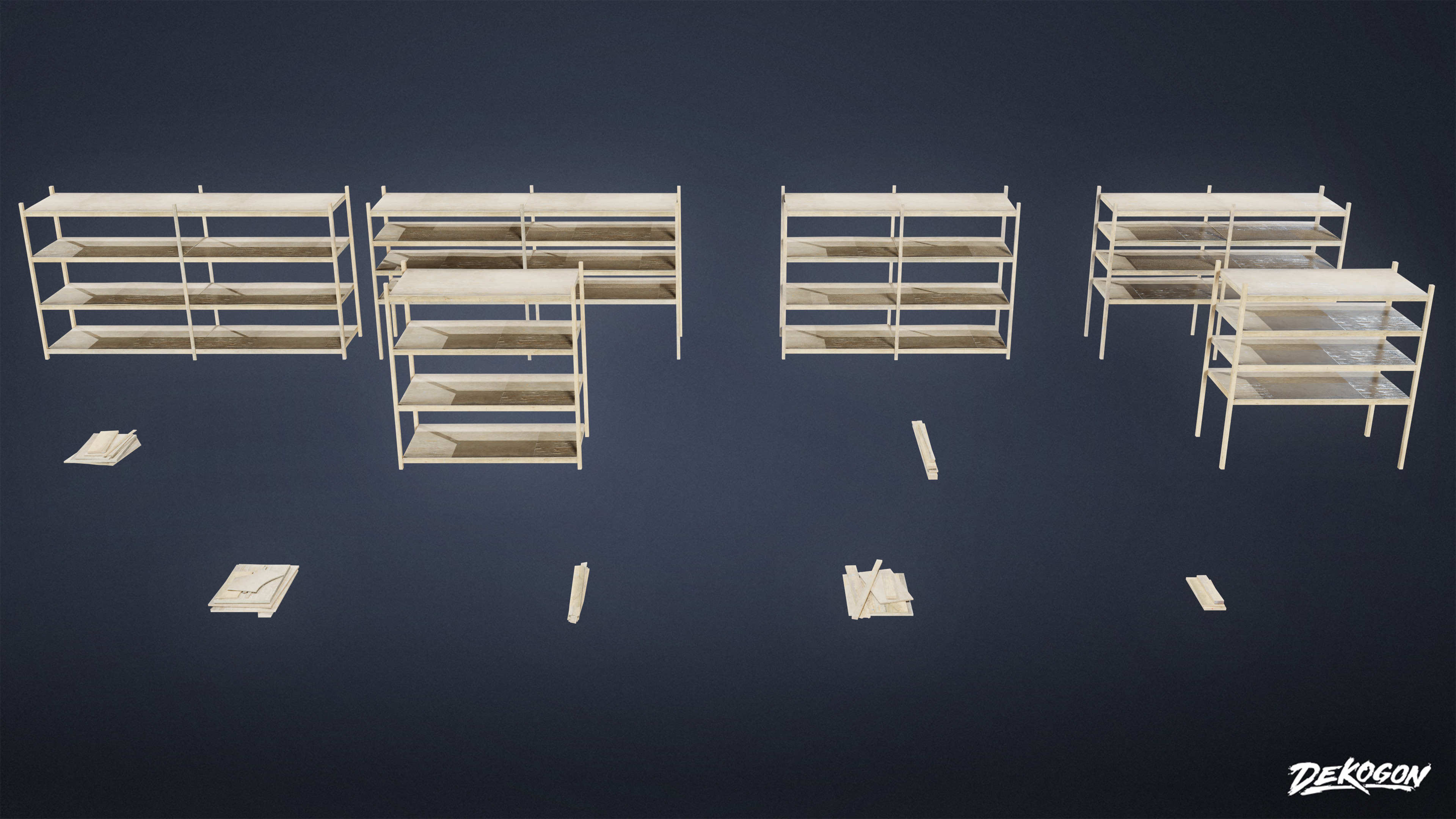 SUBURBS - Shelves Garage 01 - LOW POLY Low-poly 3D model_1