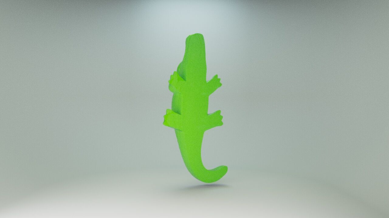 Gummy crocodile 3D print model_3