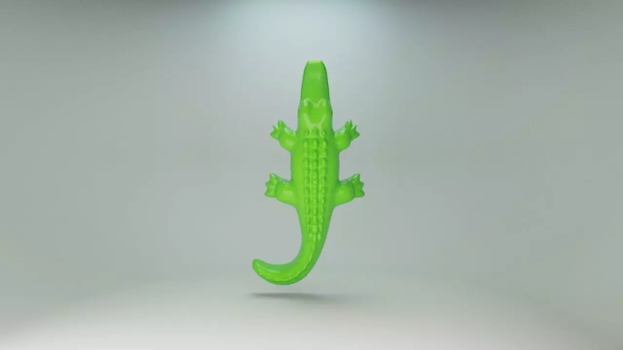 Gummy crocodile 3D print model_0