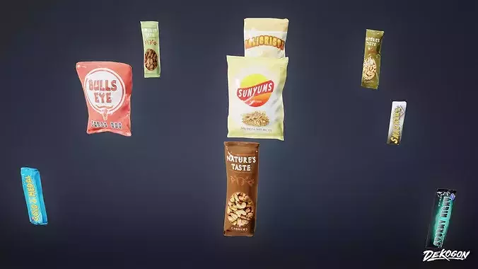 SUBURBS - Snacks Candy 01 - LOW POLY AND NANITE Low-poly 3D model 2