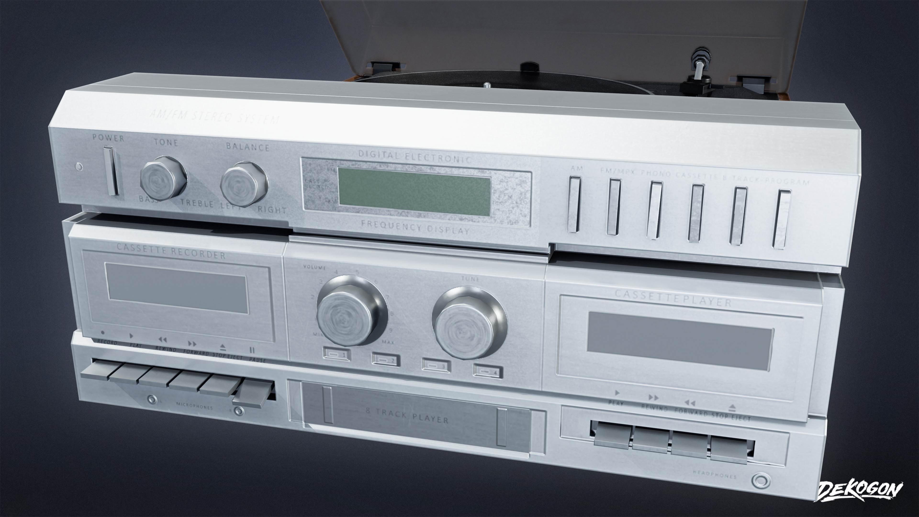 SUBURBS - Stereo System 01 - LOW POLY AND NANITE Low-poly 3D model_4