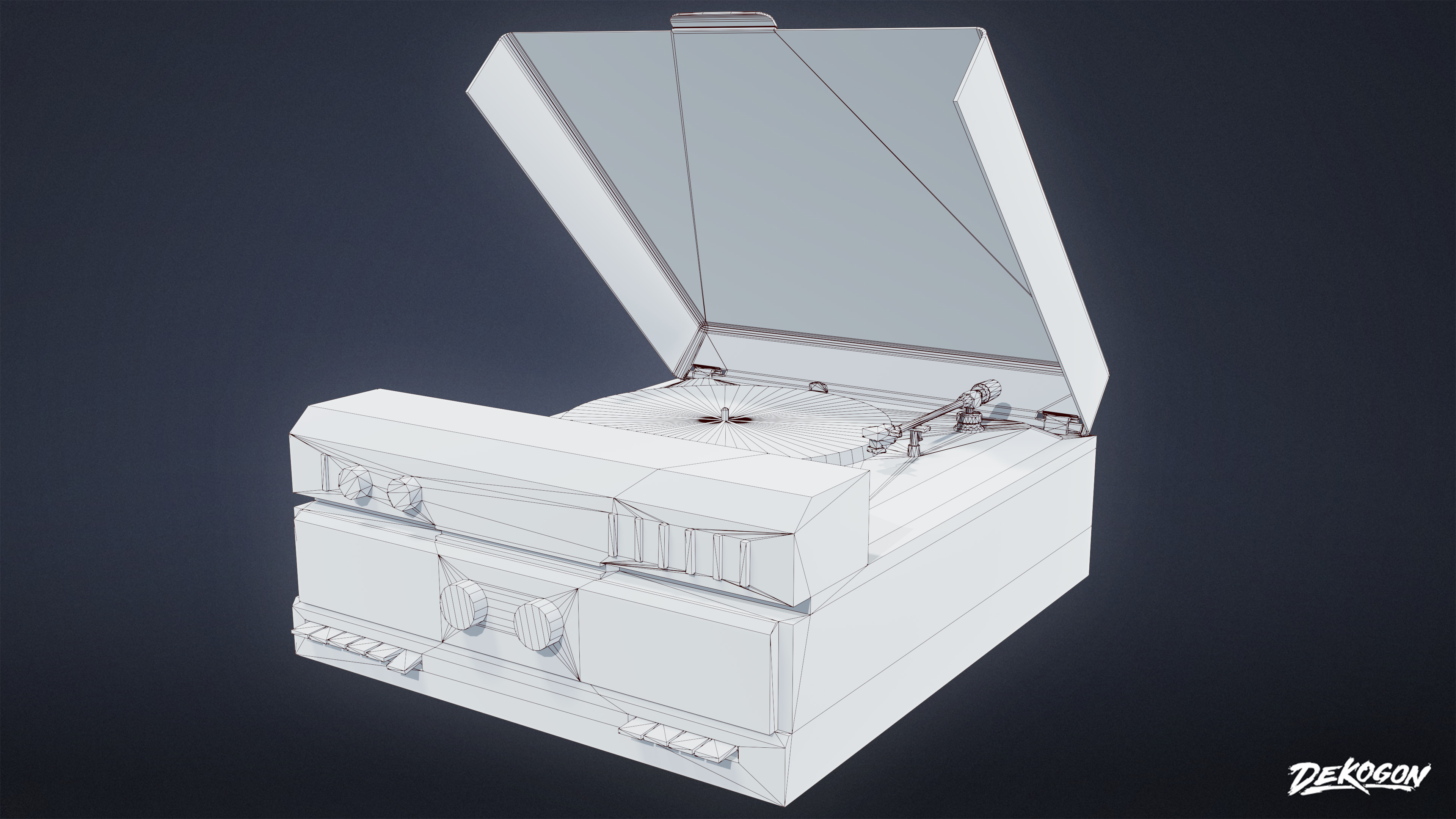 SUBURBS - Stereo System 01 - LOW POLY AND NANITE Low-poly 3D model_8