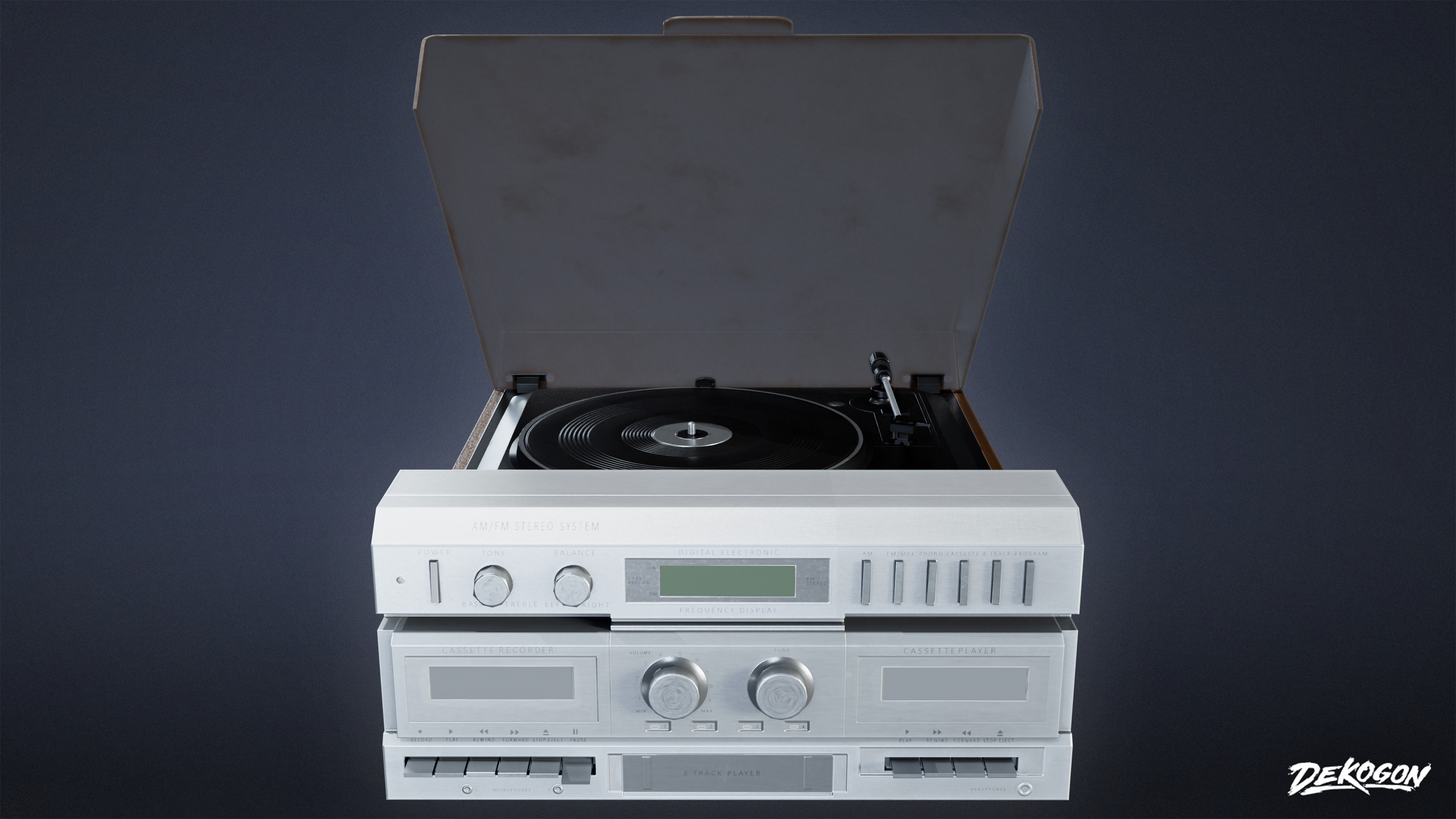 SUBURBS - Stereo System 01 - LOW POLY AND NANITE Low-poly 3D model_1