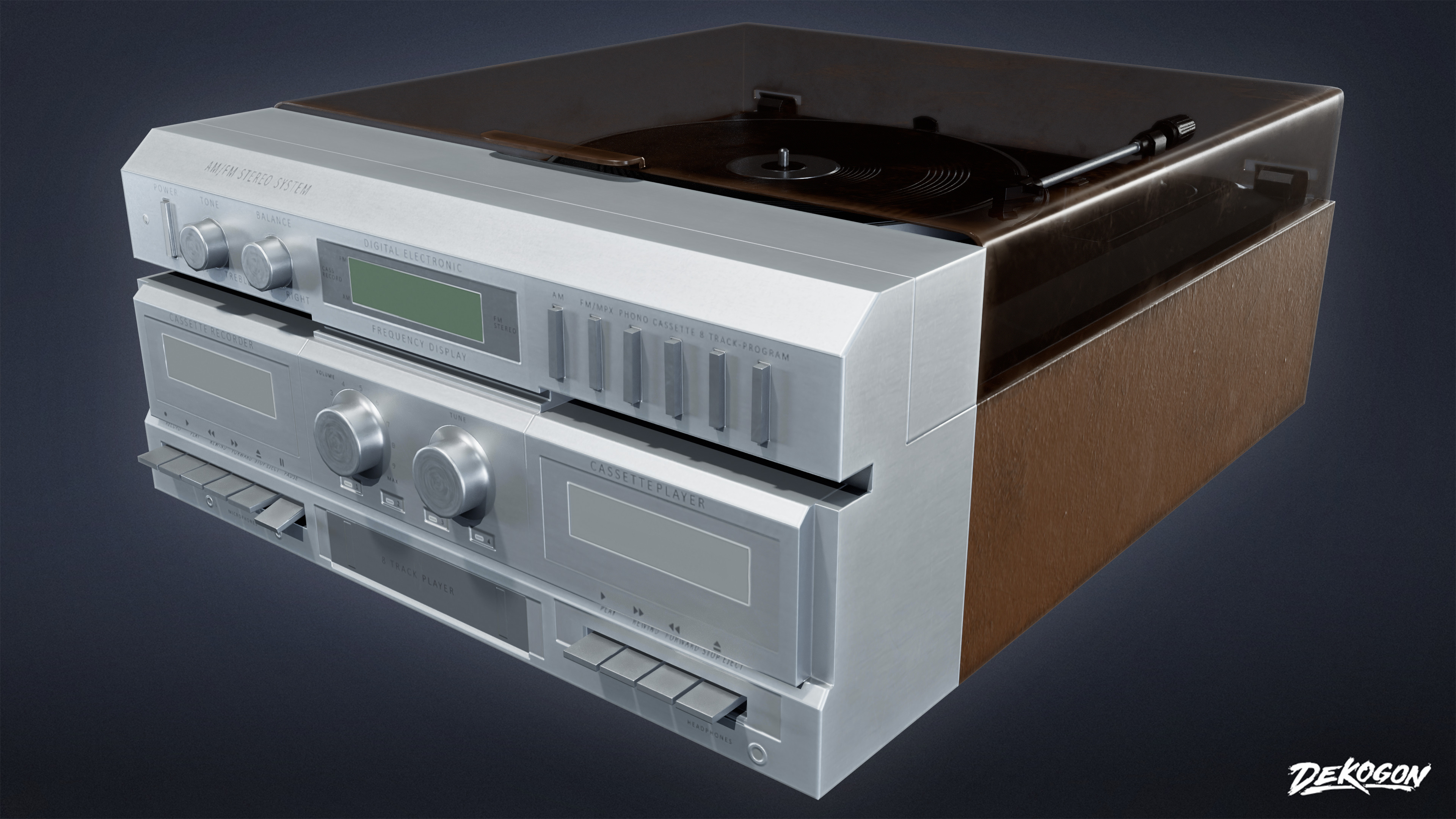 SUBURBS - Stereo System 01 - LOW POLY AND NANITE Low-poly 3D model_6