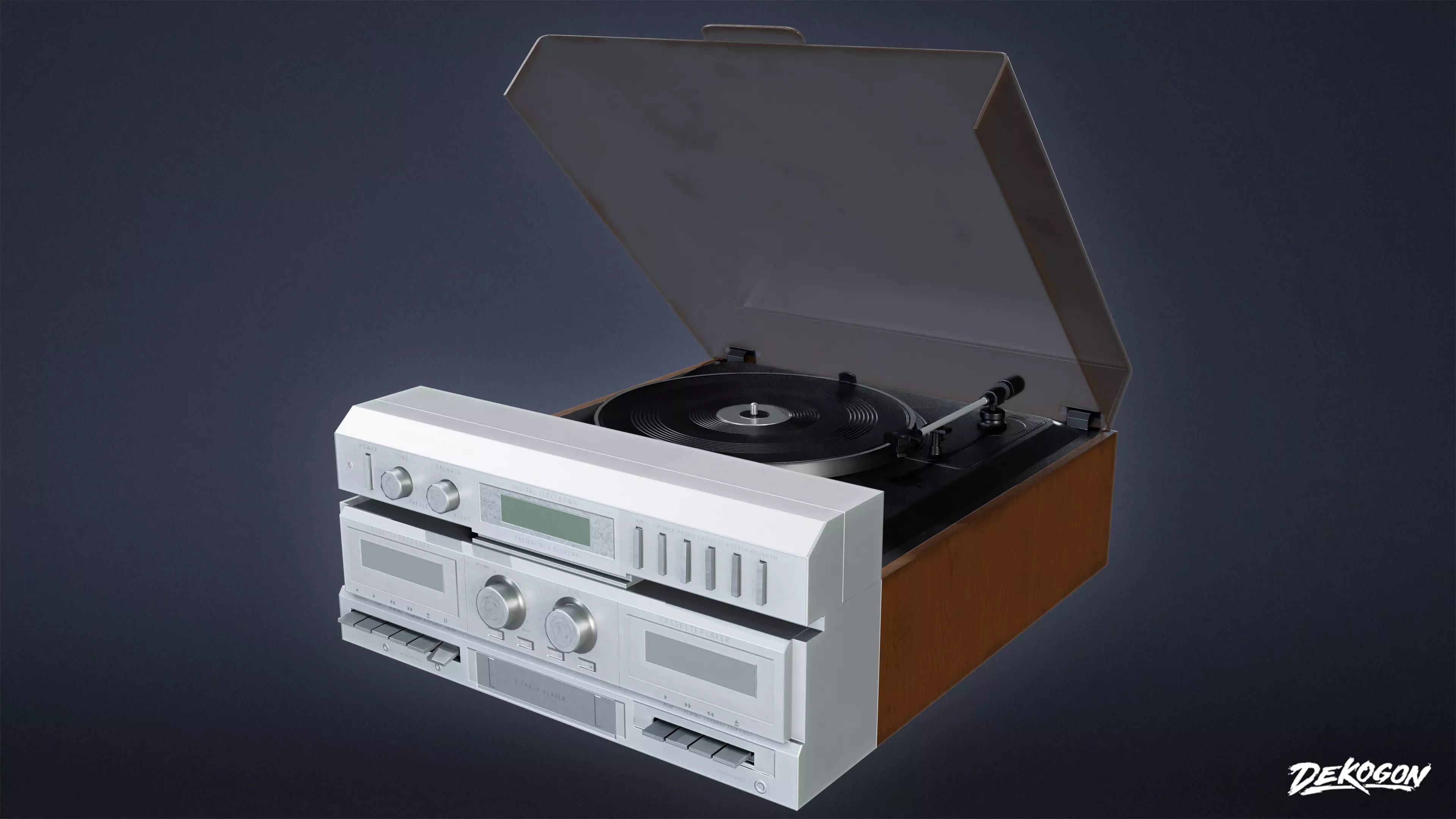 SUBURBS - Stereo System 01 - LOW POLY AND NANITE Low-poly 3D model_0