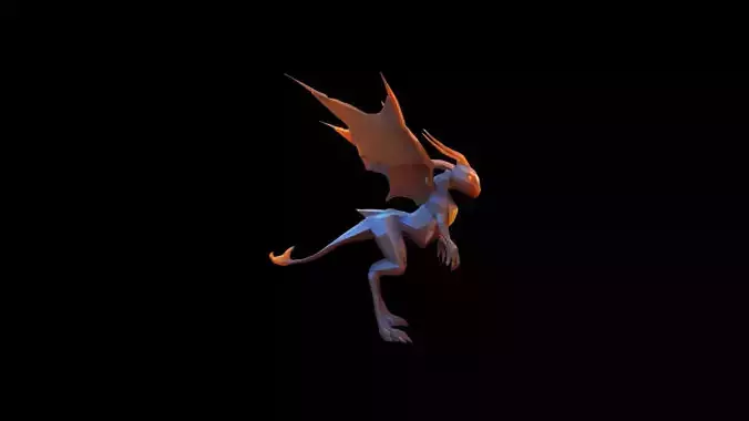   Fiery Ember Man Elemental Character 3d Render 3D model