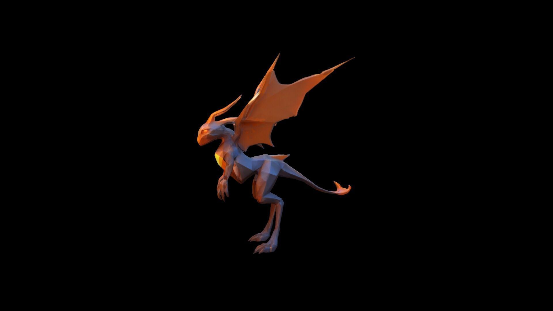 Fiery Ember Man Elemental Character 3d Render 3D model_2
