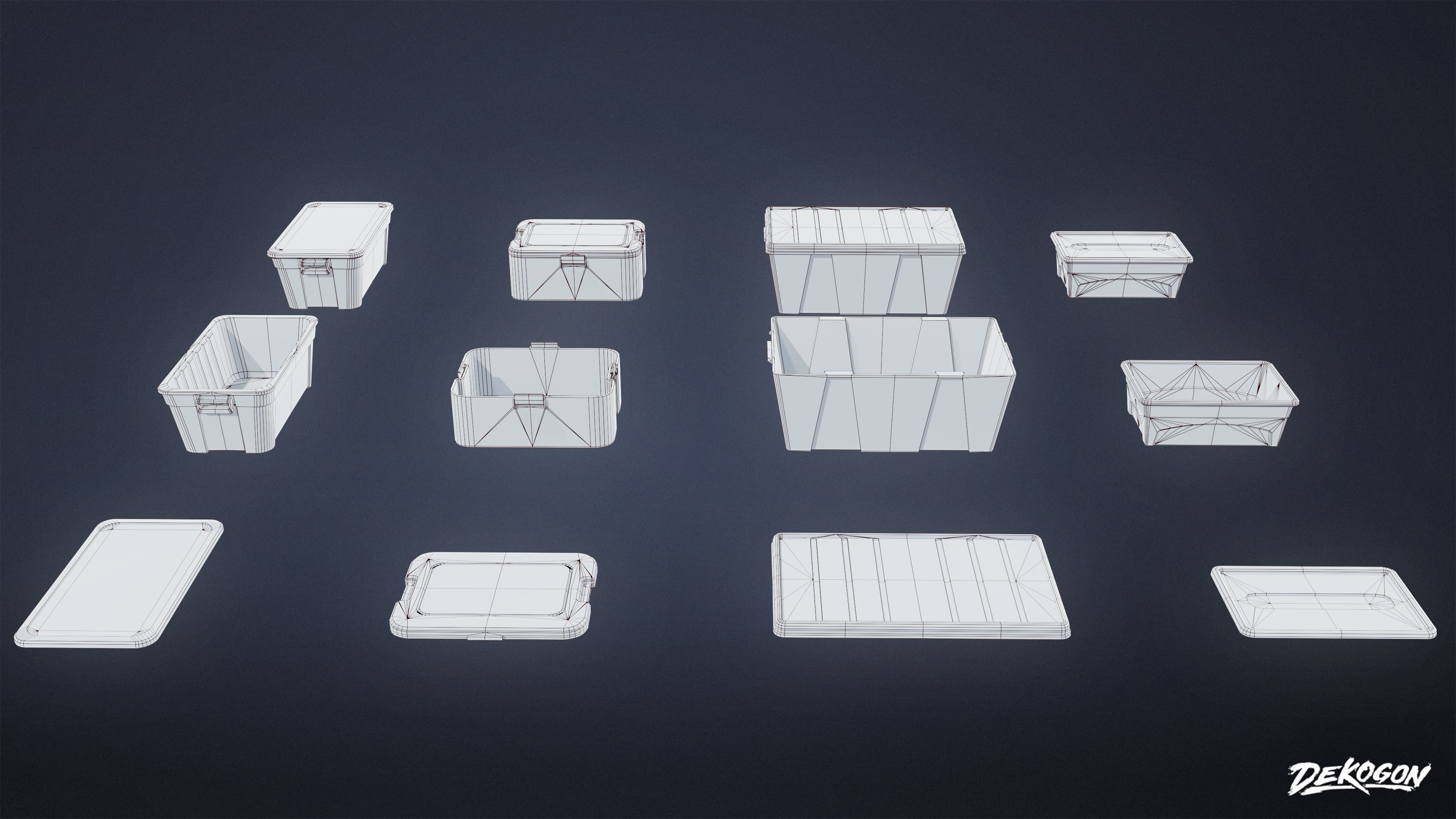 SUBURBS - Storage Containers 15 - LOW POLY AND NANITE Low-poly 3D model_7