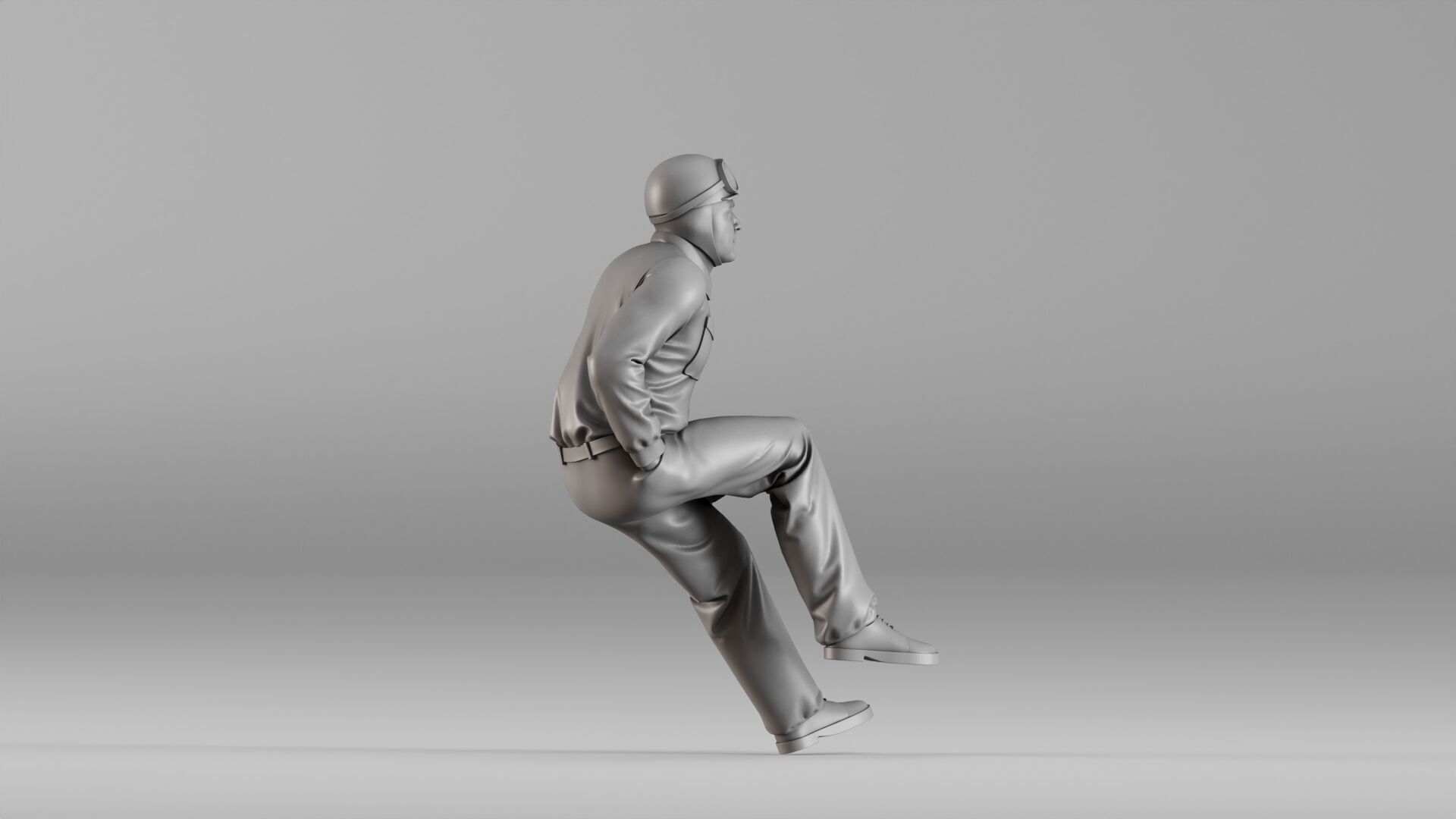 001604 Vintage Racing Driver Seated Pose 3D print model_5