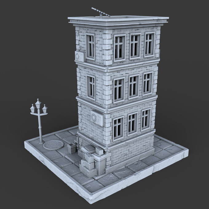 Old Town Architecture 3D print model_1