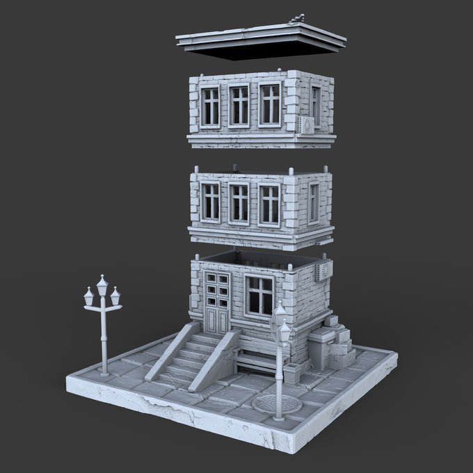 Old Town Architecture 3D print model_3