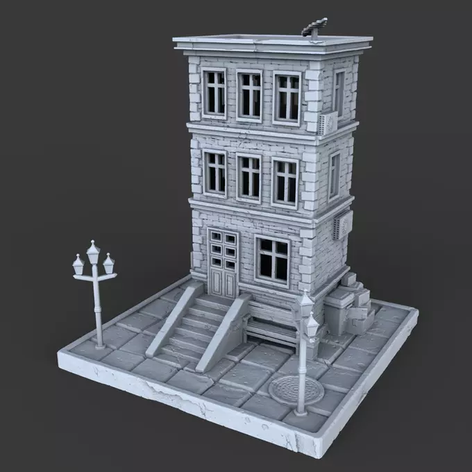 Old Town Architecture 3D print model_0