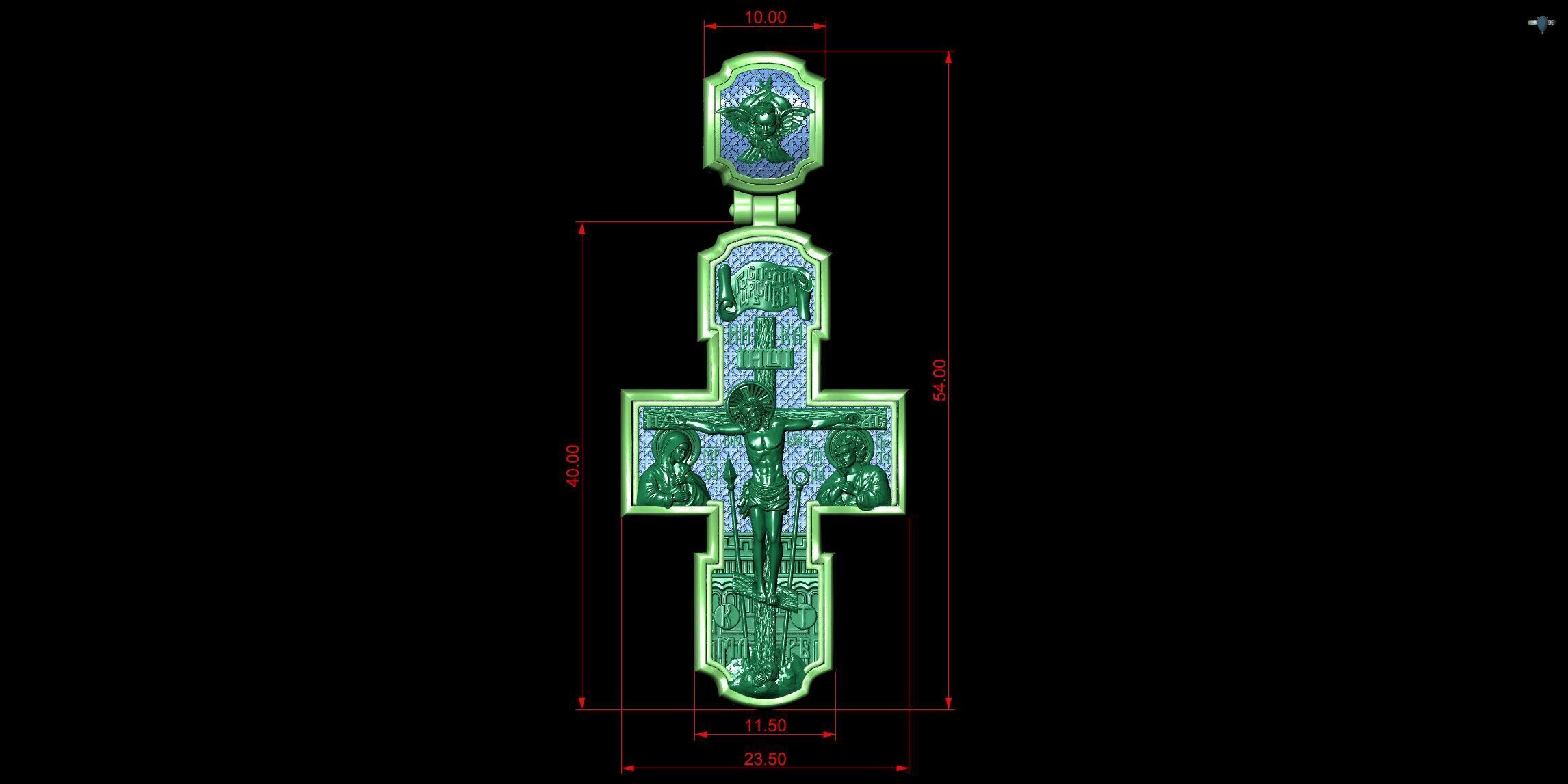 Jesus Christ Crucifixion and The Saints Apostles Orthodox Cross 3D print model_10