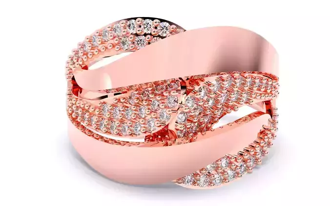 Diamond Band Ring 3D print model