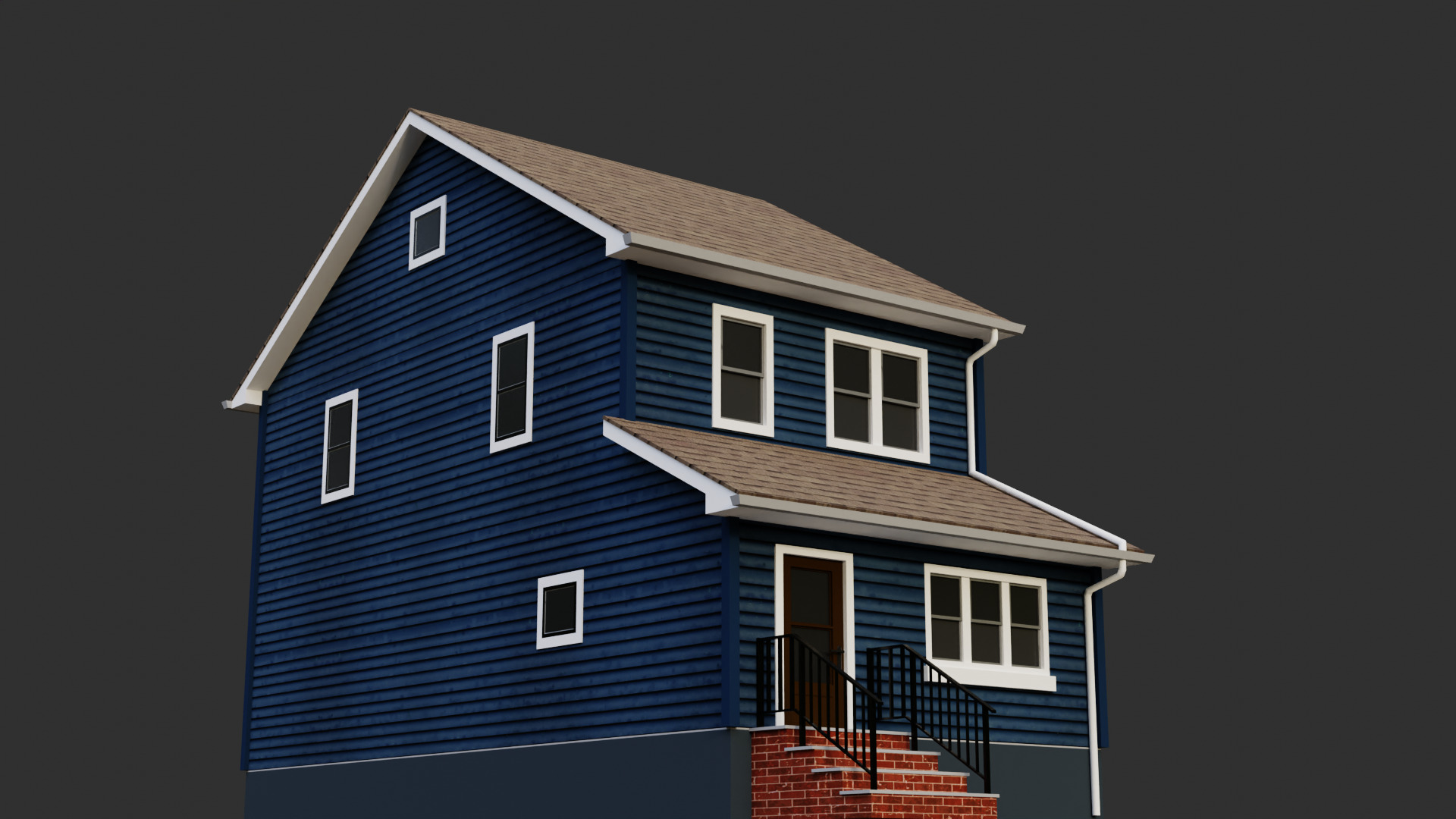 Low Poly House 23 Low-poly 3D model_5