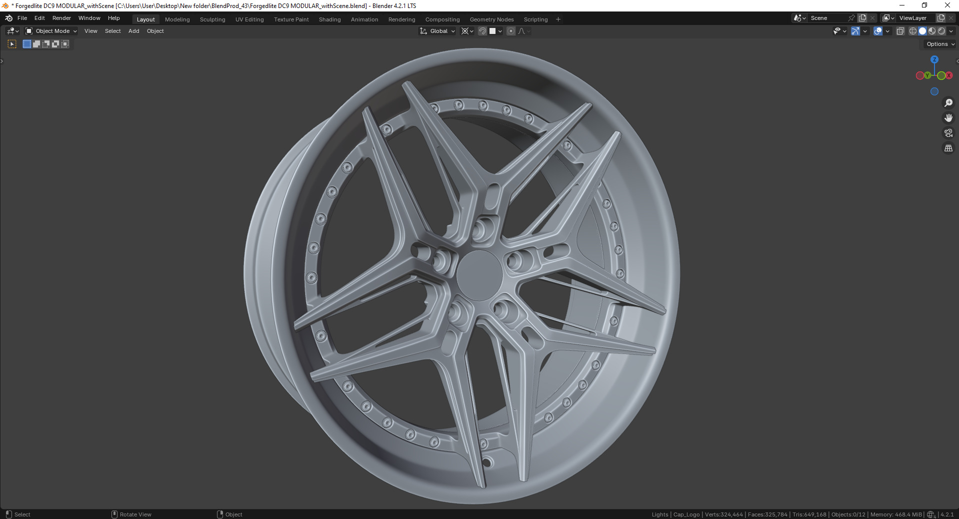 Forgedlite DC9 MODULAR Rim 3D model_7