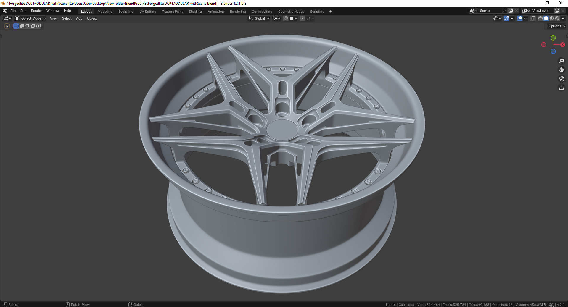 Forgedlite DC9 MODULAR Rim 3D model_10