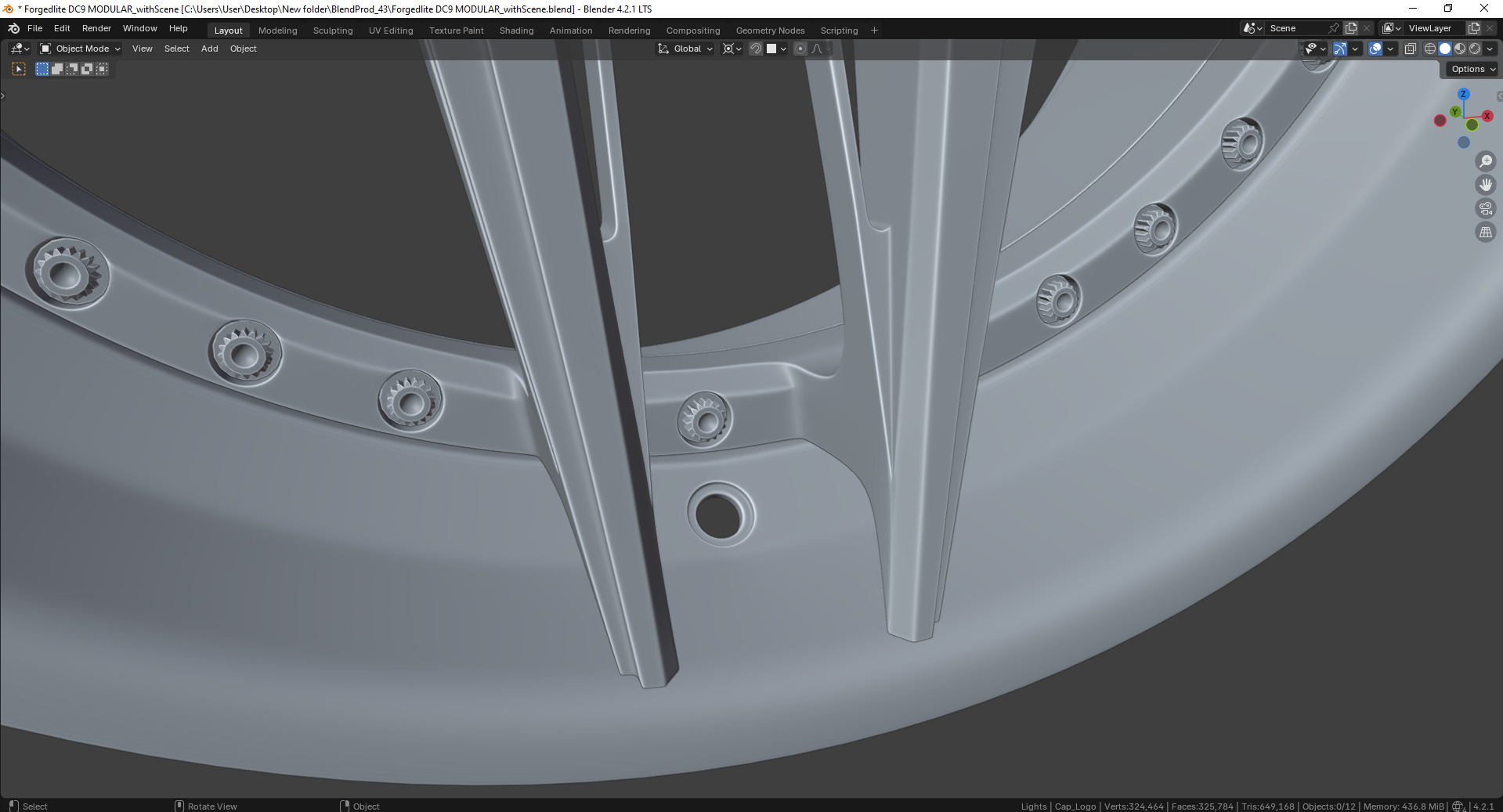 Forgedlite DC9 MODULAR Rim 3D model_13