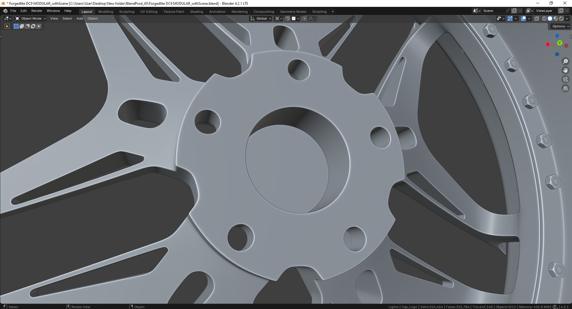 Forgedlite DC9 MODULAR Rim 3D model_16