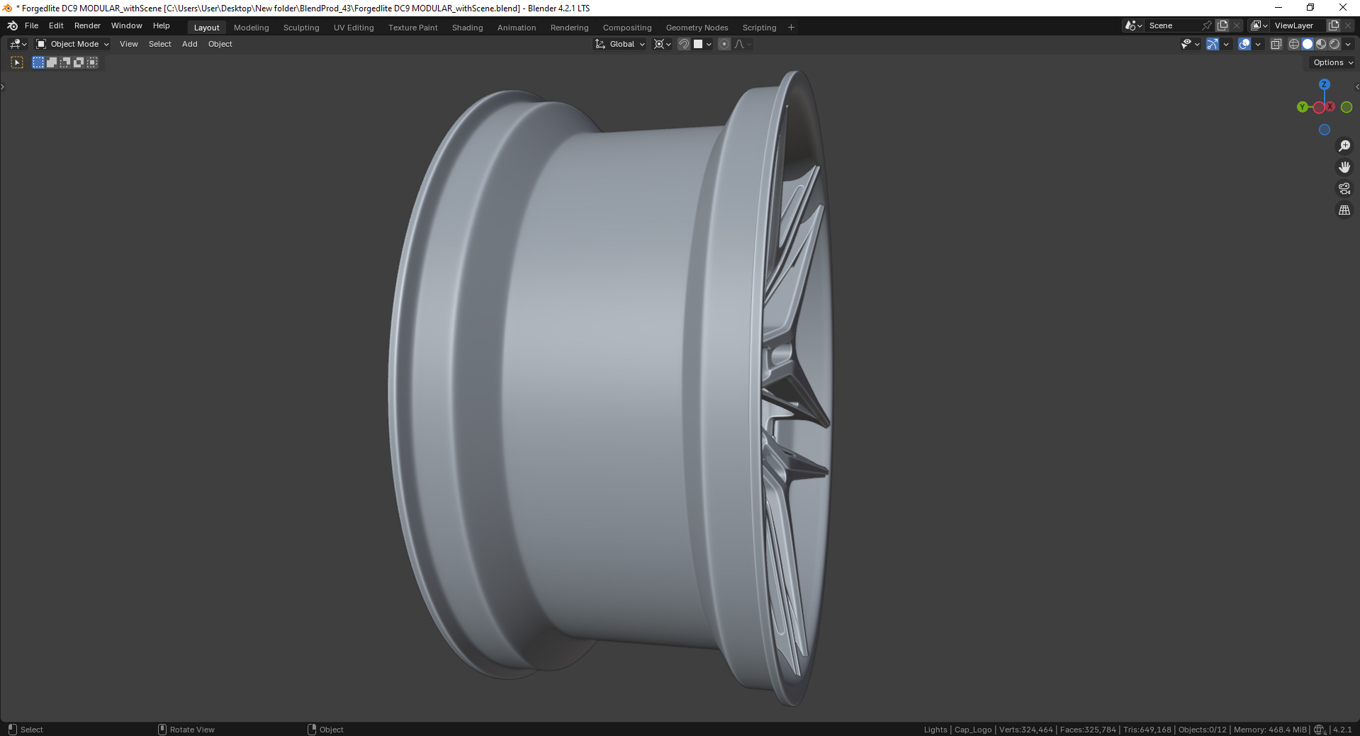 Forgedlite DC9 MODULAR Rim 3D model_8