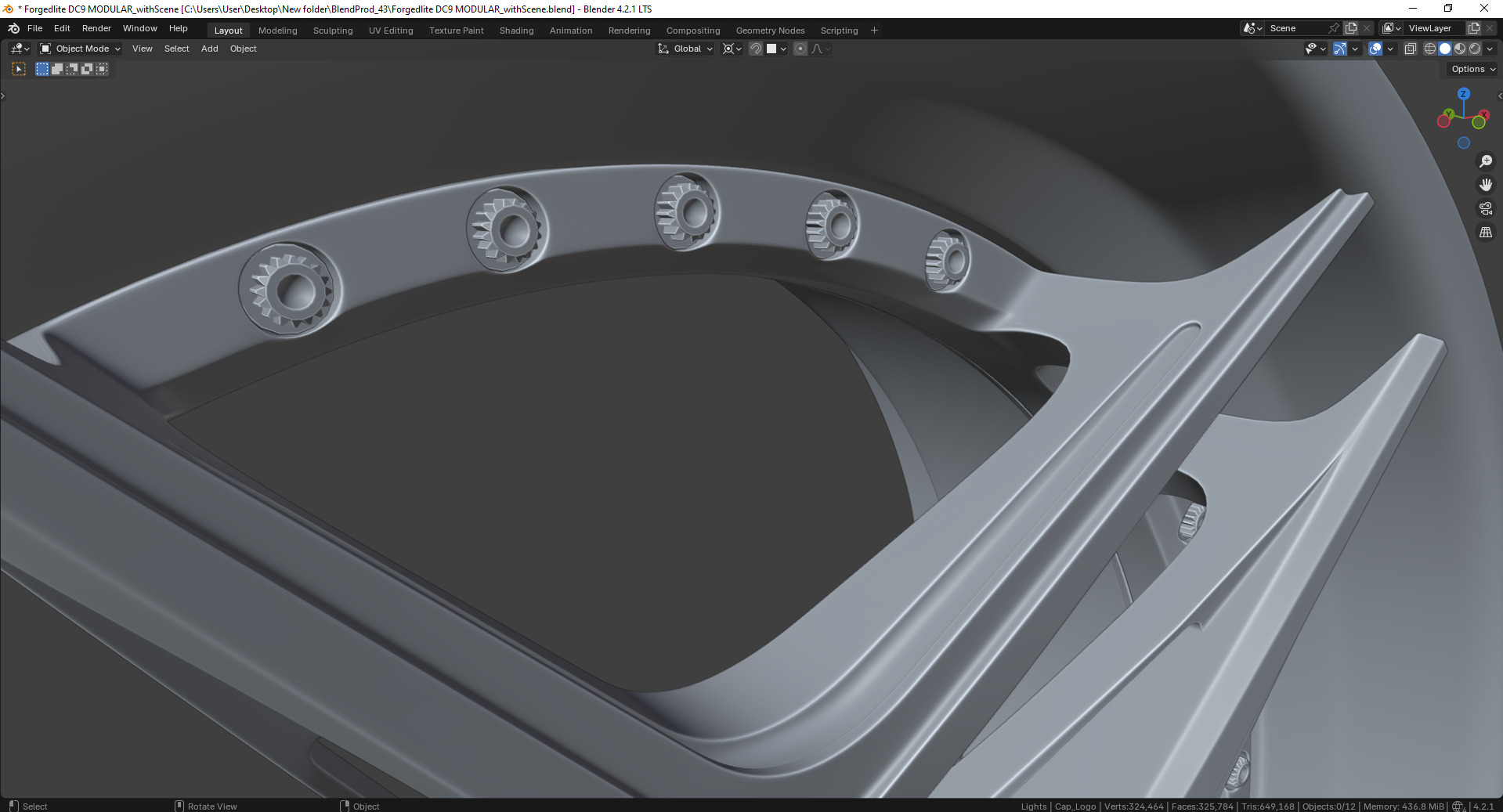 Forgedlite DC9 MODULAR Rim 3D model_12