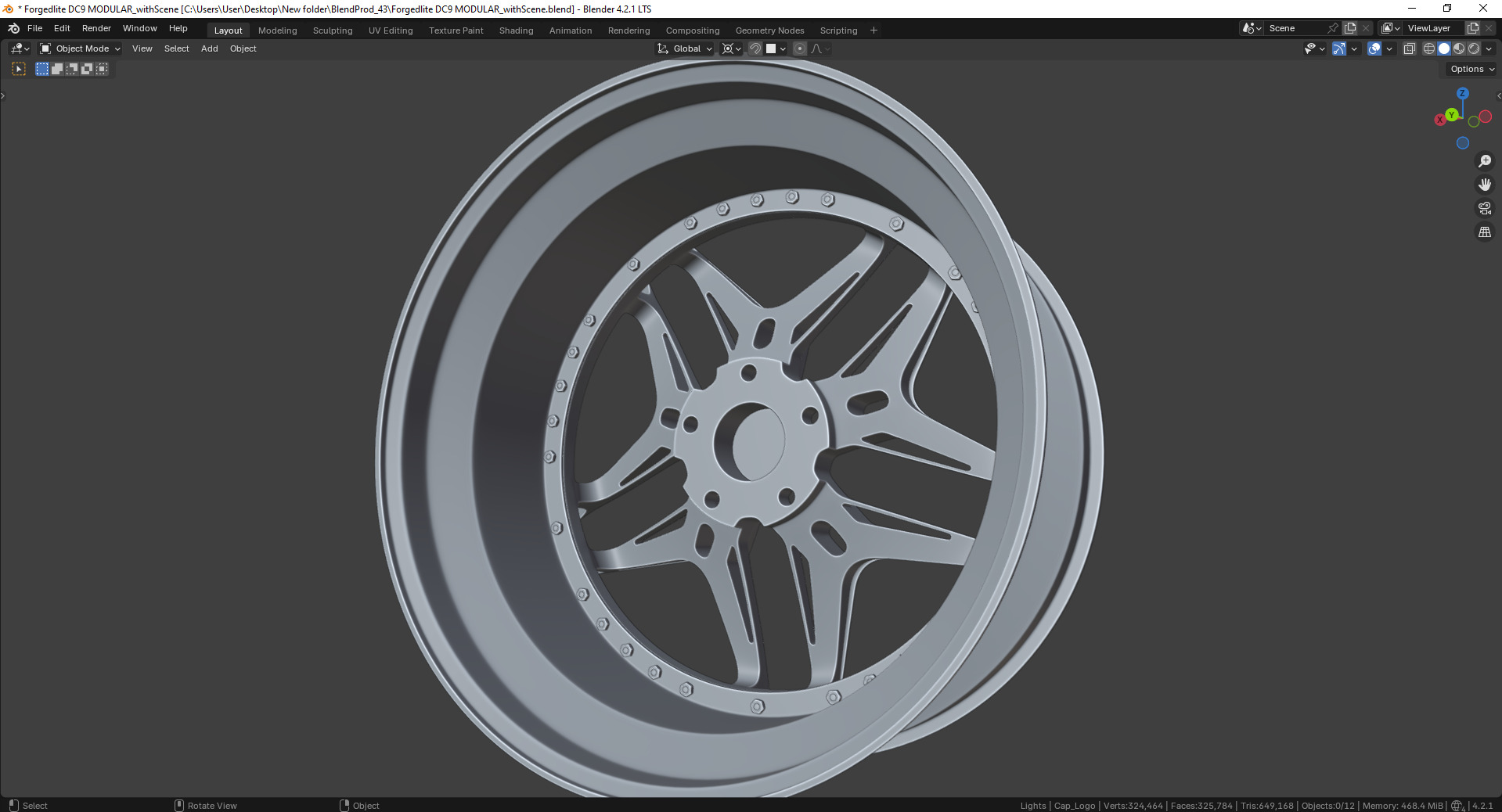 Forgedlite DC9 MODULAR Rim 3D model_9
