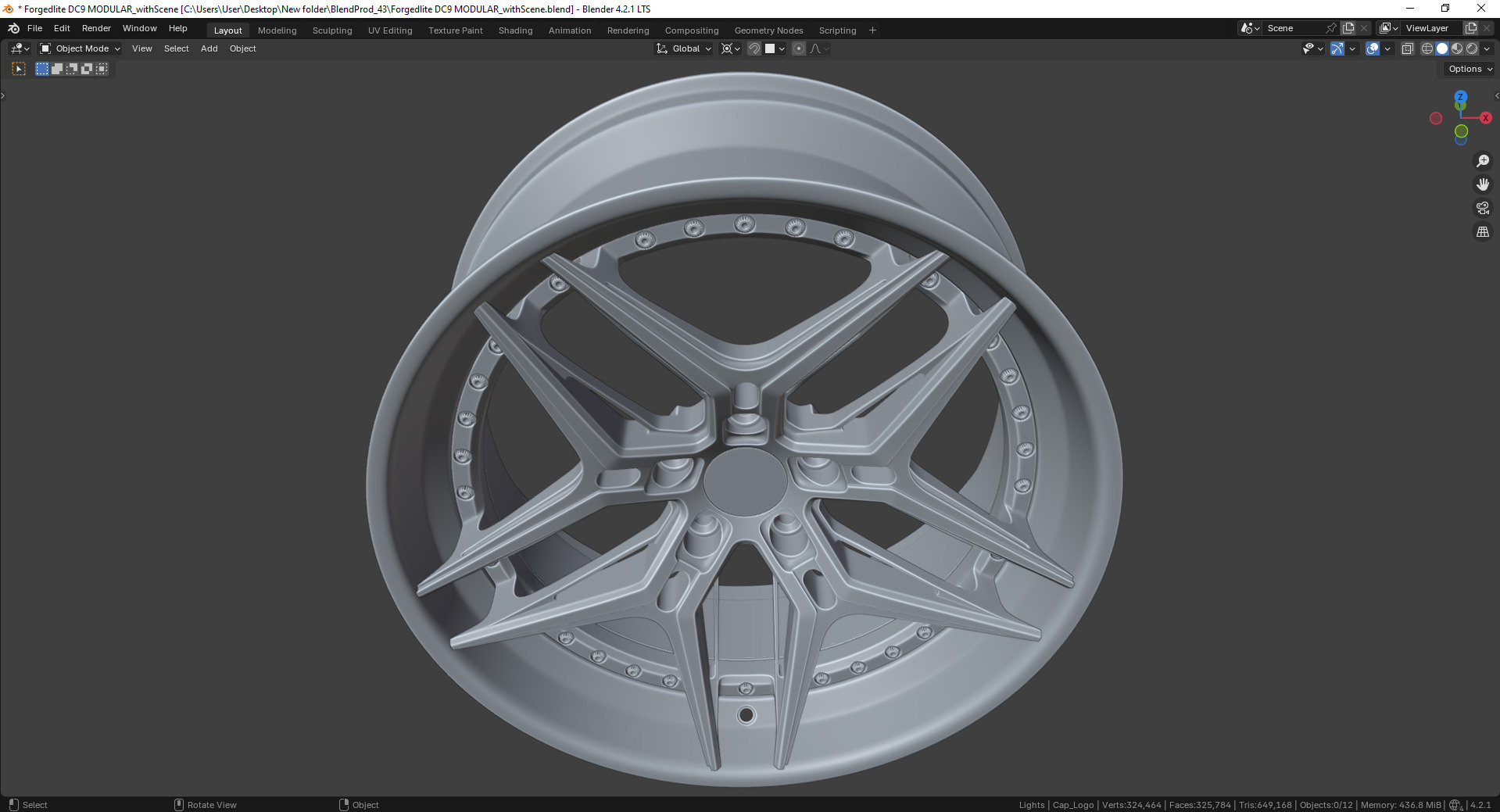 Forgedlite DC9 MODULAR Rim 3D model_14