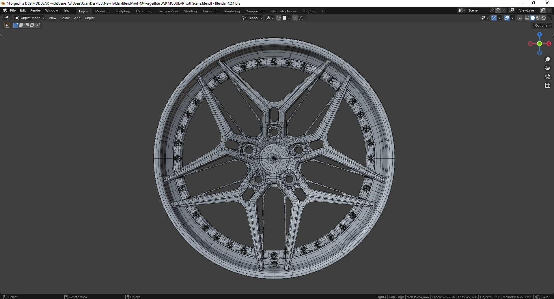 Forgedlite DC9 MODULAR Rim 3D model_17