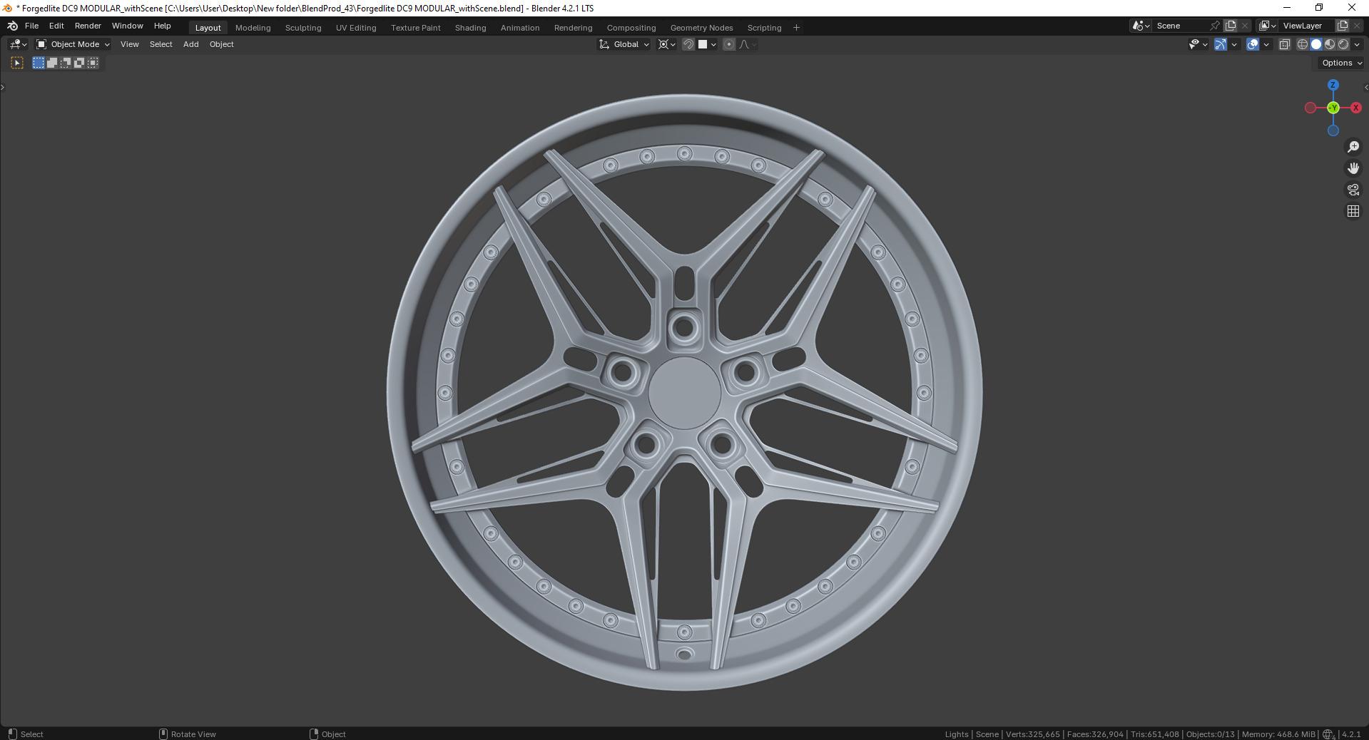 Forgedlite DC9 MODULAR Rim 3D model_6