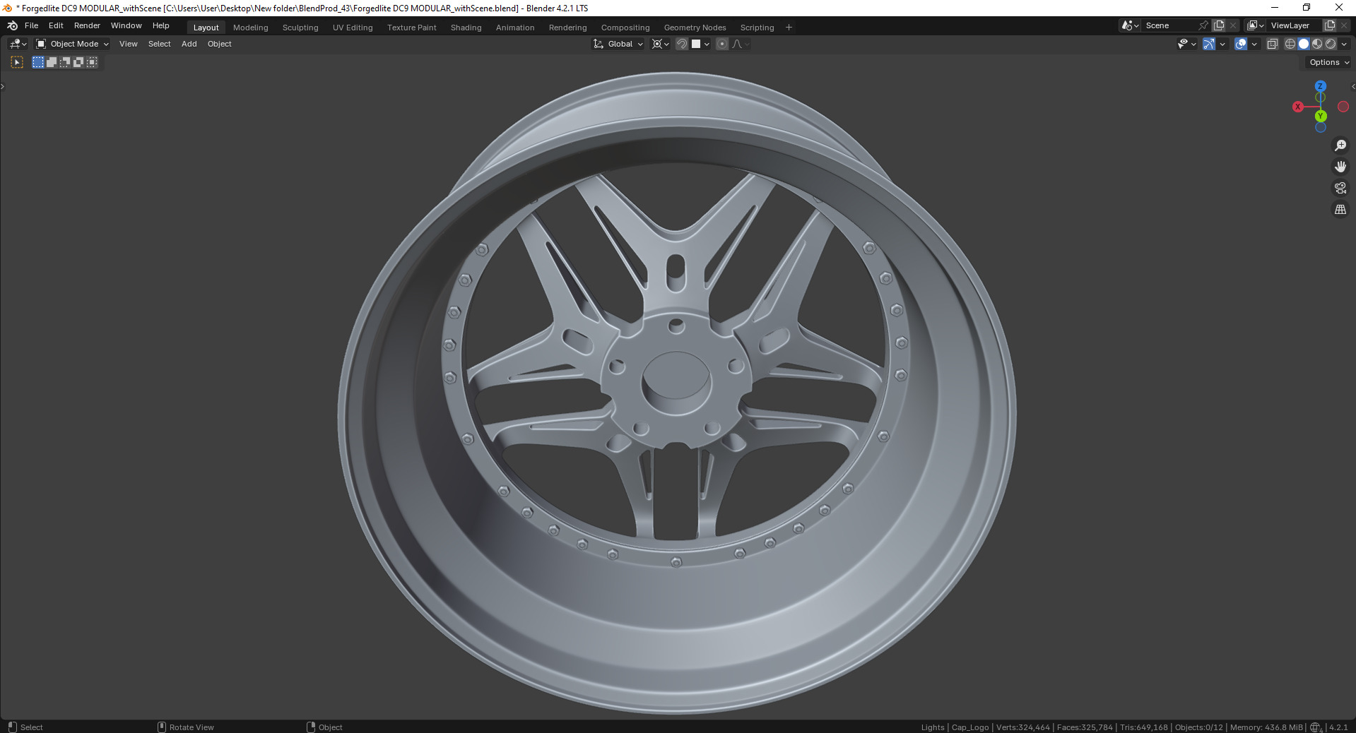 Forgedlite DC9 MODULAR Rim 3D model_15