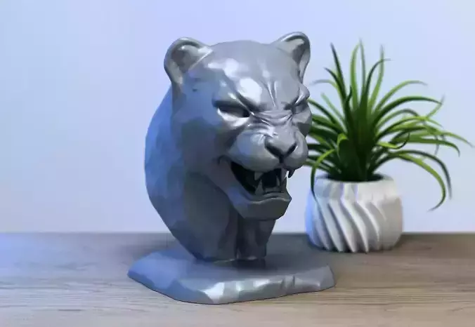 Lion head bust  Animal head  Animal bust Lion scream a382 