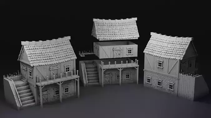 Old Town Architecture 3D print model