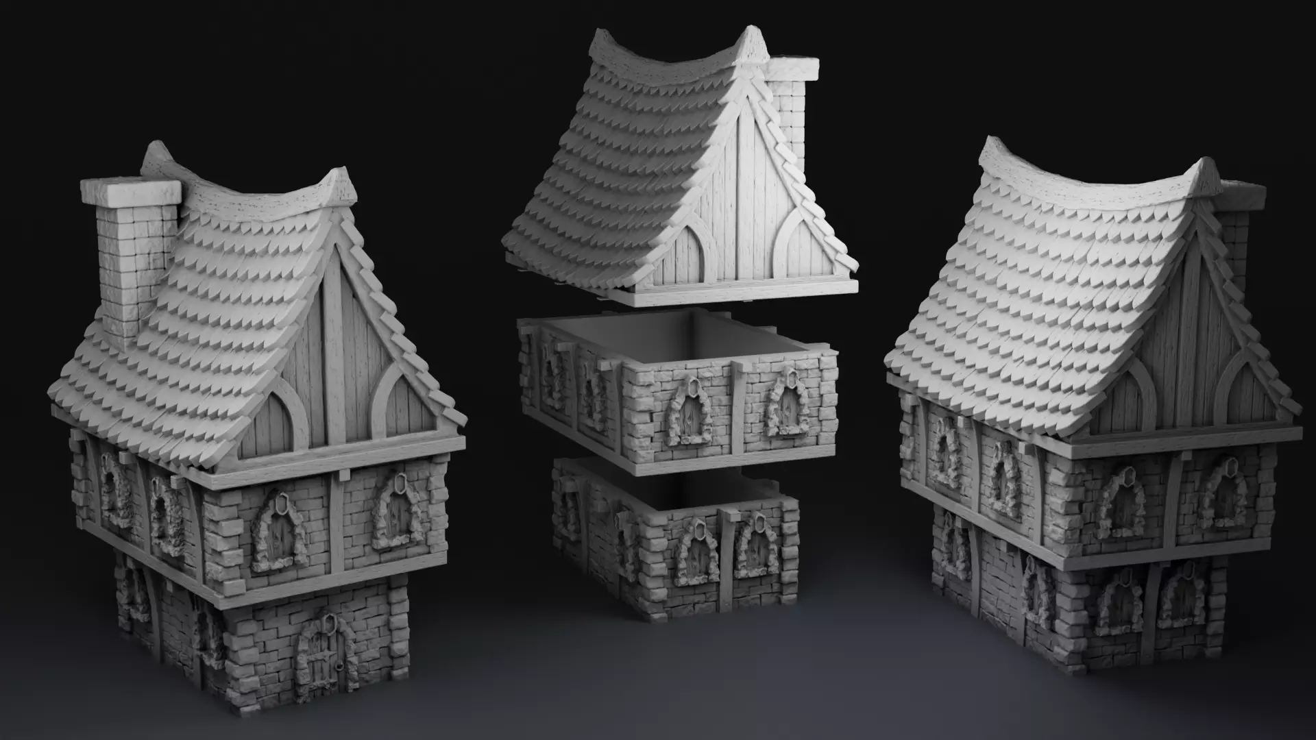 Old Town Architecture 3D print model_0