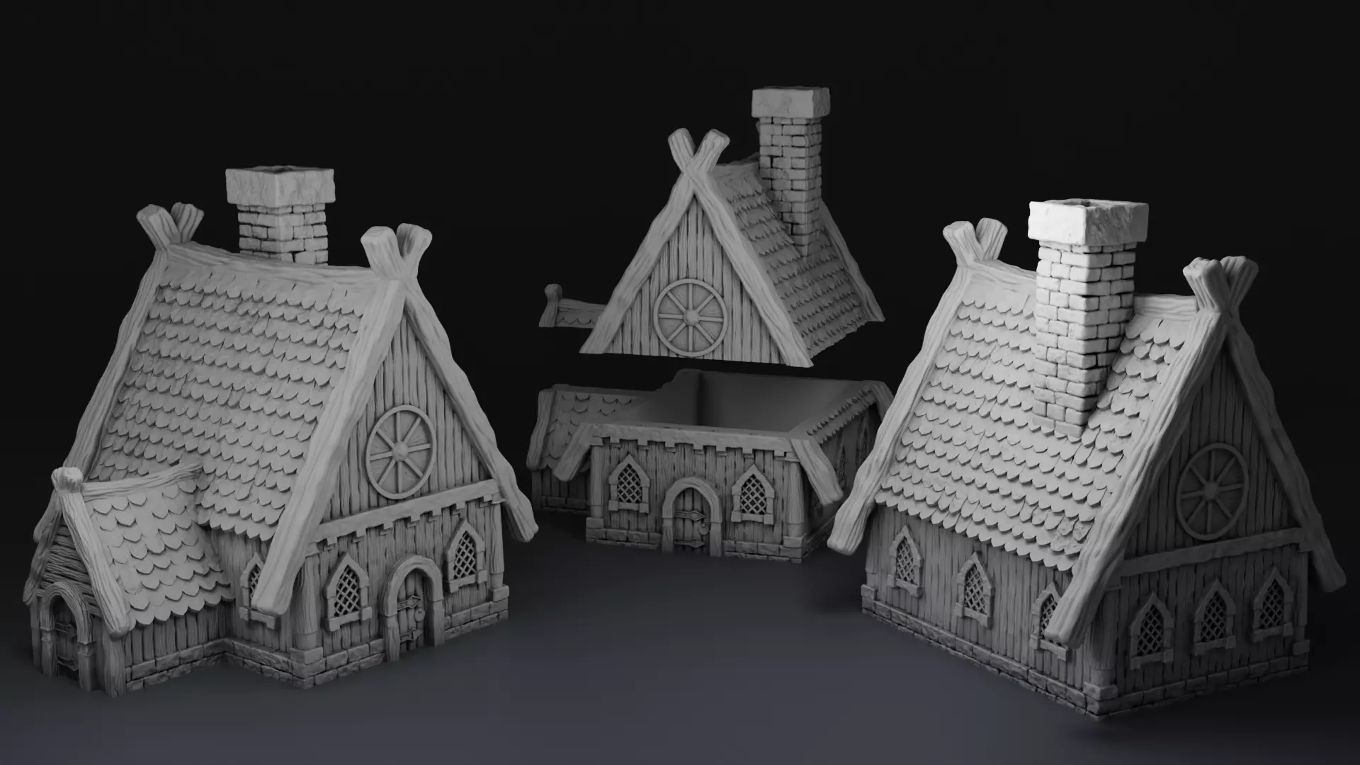 Old Town Architecture 3D print model