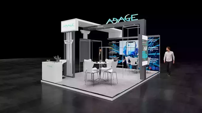 Exhibition Stand 6x4 3Sides D1V1 3D model 3D model
