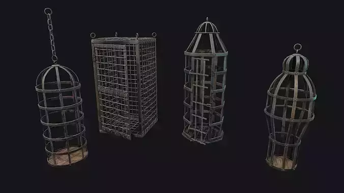 Metal Cages Low-poly 3D model