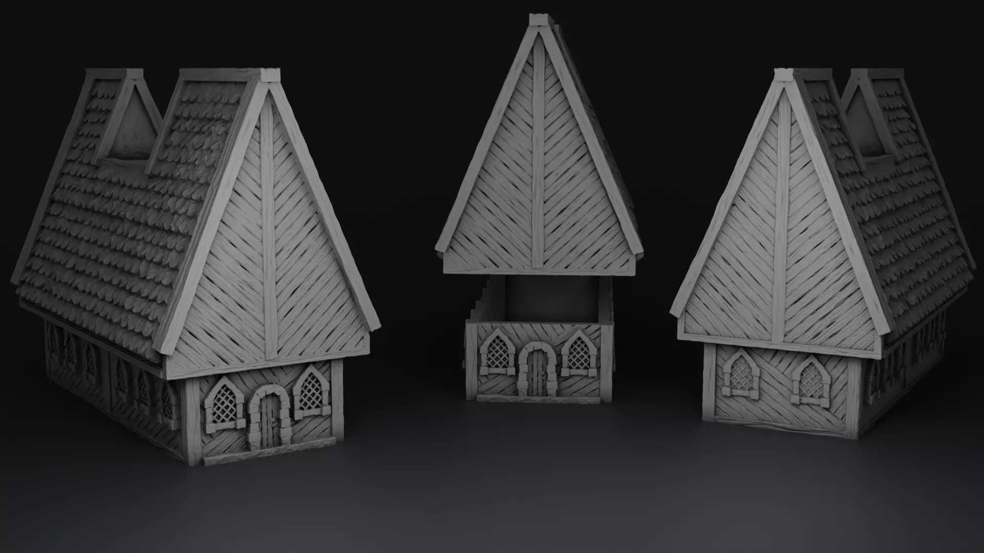 Old Town Architecture 3D print model_0
