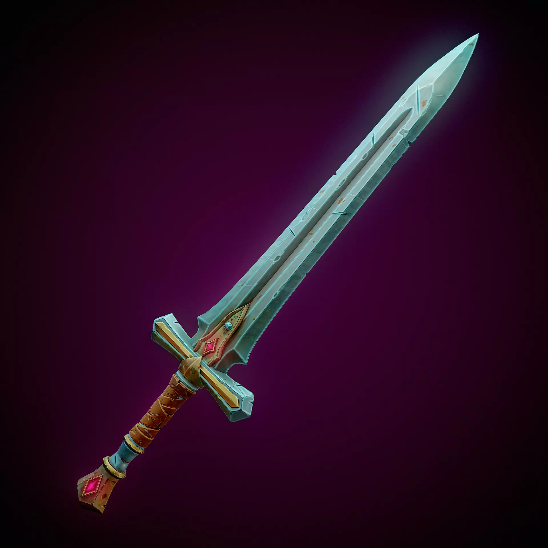 Sword Stylized Game Ready Low-poly 3D model_0
