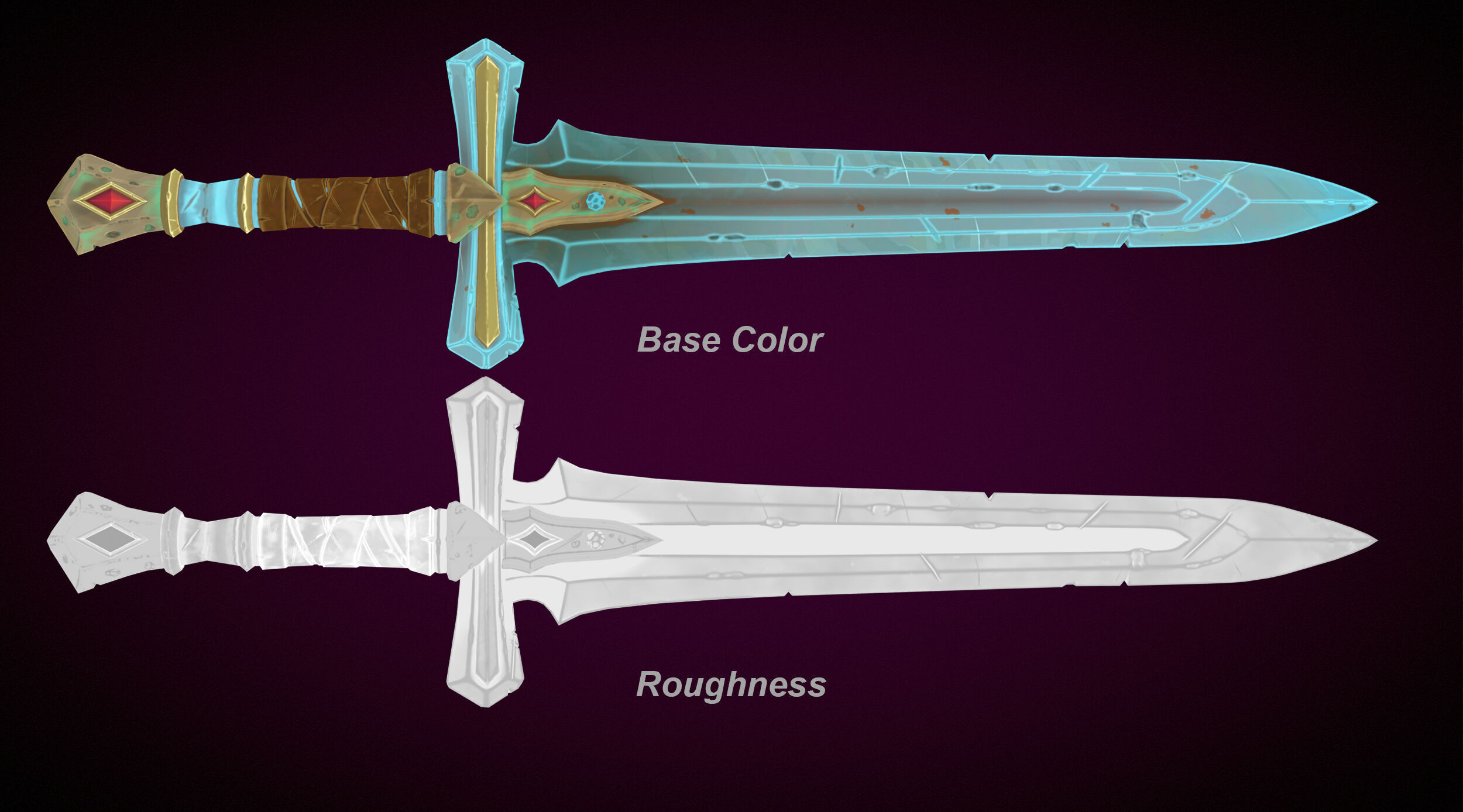 Sword Stylized Game Ready Low-poly 3D model_12