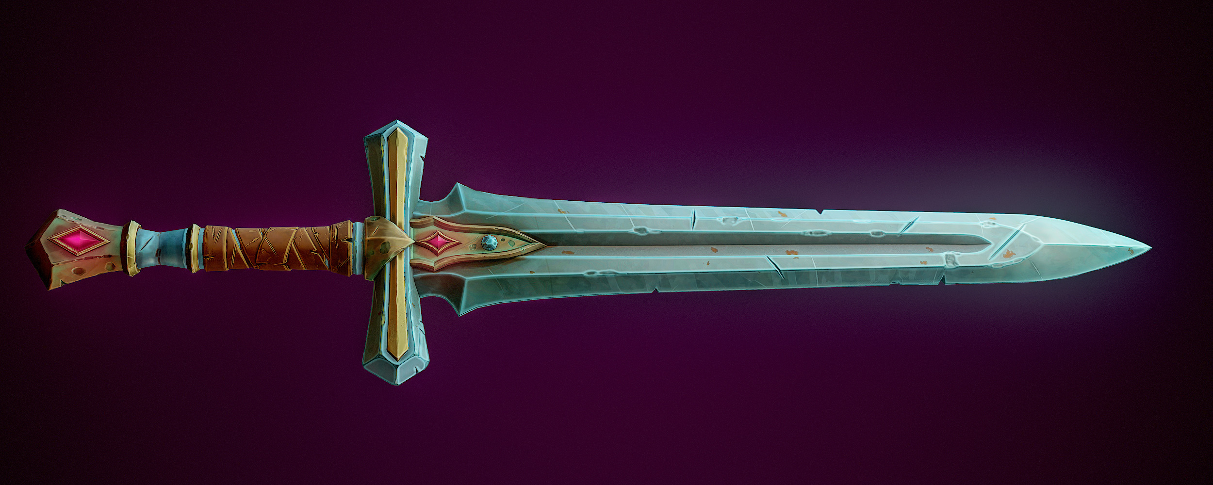 Sword Stylized Game Ready Low-poly 3D model_7