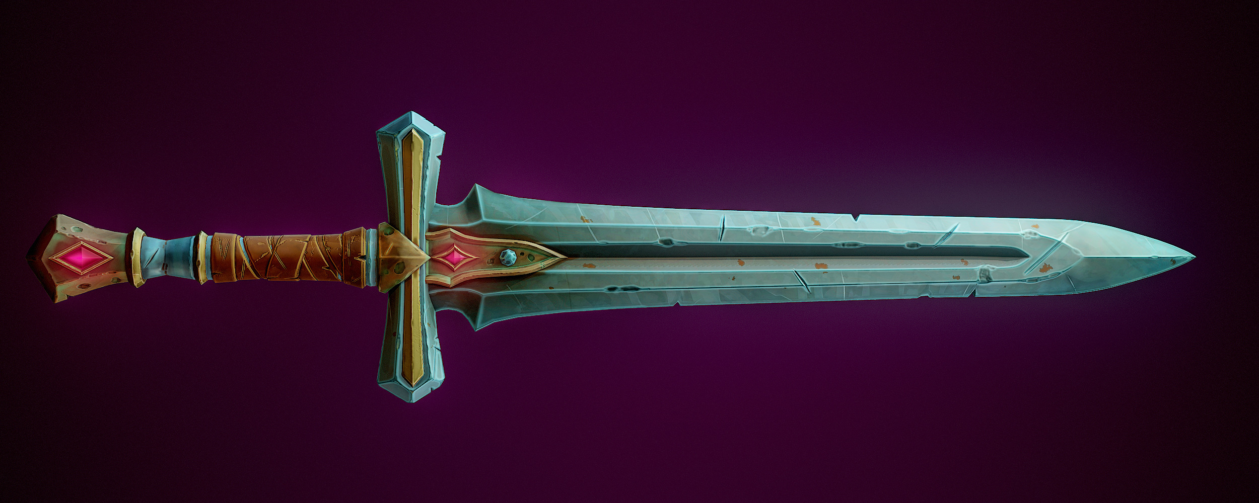 Sword Stylized Game Ready Low-poly 3D model_4