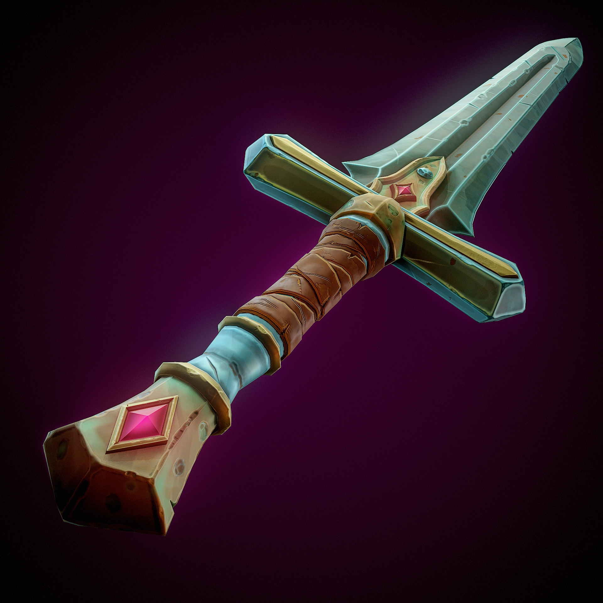 Sword Stylized Game Ready Low-poly 3D model_9