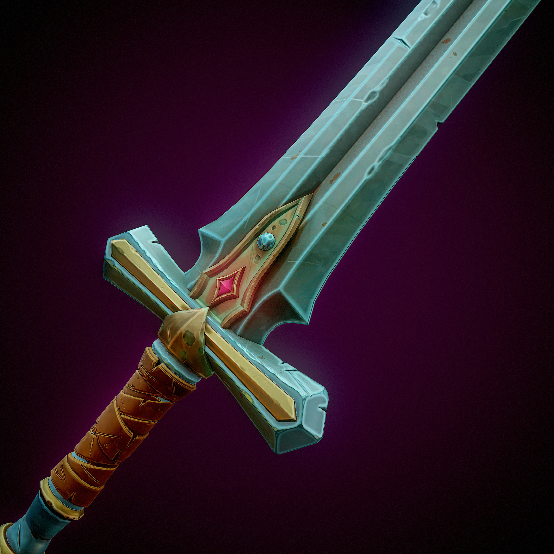 Sword Stylized Game Ready Low-poly 3D model_5
