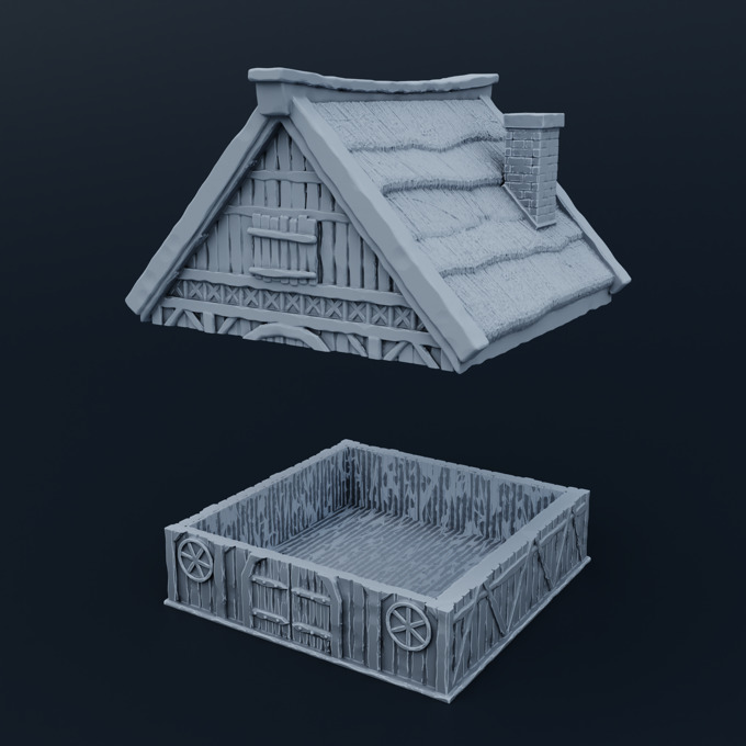 Medieval house 3D print model_1
