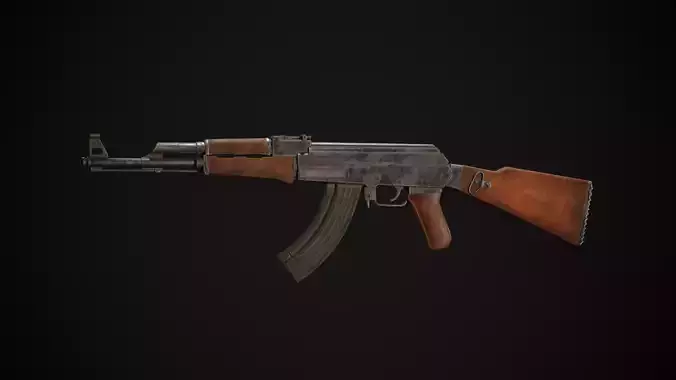 AK-47 Assault Rifle - FPS Game Asset with PBR Textures