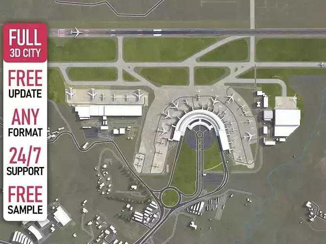 Medellin - Jose Maria Cordova Airport Low-poly 3D model